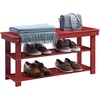 image:imageConvenience Concepts Oxford Utility Mudroom Bench BlackCranberry Red