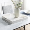 image:imageConvenience Concepts Palm Beach Serving Tray 1675  Kitchen amp Living Room Square Wood Decorative Tray Ottoman Accent Tray Coffee Table Tray Counter Organization amp Storage Mustard YellowWhite