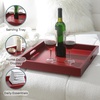 image:imageConvenience Concepts Palm Beach Serving Tray 1675  Kitchen amp Living Room Square Wood Decorative Tray with Handles Ottoman Accent Tray Coffee Table Tray Counter Organization amp Storage BlackRed