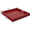 image:imageConvenience Concepts Palm Beach Serving Tray 1675  Kitchen amp Living Room Square Wood Decorative Tray with Handles Ottoman Accent Tray Coffee Table Tray Counter Organization amp Storage BlackRed