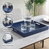 image:imageConvenience Concepts Palm Beach Serving Tray 1675  Kitchen amp Living Room Square Wood Decorative Tray with Handles Ottoman Accent Tray Coffee Table Tray Counter Organization amp Storage BlackBlue
