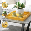 image:imageConvenience Concepts Palm Beach Serving Tray 1675  Kitchen amp Living Room Square Wood Decorative Tray with Handles Ottoman Accent Tray Coffee Table Tray Counter Organization amp Storage BlackMustard