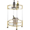 image:imageConvenience Concepts Royal Crest Acrylic Round Glass Bar Cart 2225  Modern 2 Tier Storage Bar with Wheels Glam Wine Storage for Kitchen Mobile Push Trolley for Dining Room GlassGold
