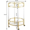 image:imageConvenience Concepts Royal Crest Acrylic Round Glass Bar Cart 2225  Modern 2 Tier Storage Bar with Wheels Glam Wine Storage for Kitchen Mobile Push Trolley for Dining Room GlassGold