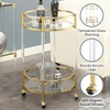 image:imageConvenience Concepts Royal Crest Acrylic Round Glass Bar Cart 2225  Modern 2 Tier Storage Bar with Wheels Glam Wine Storage for Kitchen Mobile Push Trolley for Dining Room GlassGold