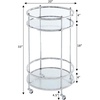 image:imageConvenience Concepts Royal Crest Bar Cart With Wheels Clear Glass  Chrome Frame