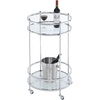 image:imageConvenience Concepts Royal Crest Bar Cart With Wheels Clear Glass  Chrome Frame