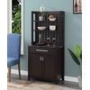 image:imageConvenience Concepts Sawyer 1 Drawer Wine Bar with Storage Cabinet and Shelves Black Faux MarbleEspressoBlack Faux MarbleEspresso