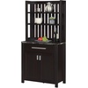 image:imageConvenience Concepts Sawyer 1 Drawer Wine Bar with Storage Cabinet and Shelves Black Faux MarbleEspressoBlack Faux MarbleEspresso