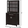 image:imageConvenience Concepts Sawyer 1 Drawer Wine Bar with Storage Cabinet and Shelves Black Faux MarbleEspressoBlack Faux MarbleEspresso