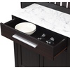 image:imageConvenience Concepts Sawyer 1 Drawer Wine Bar with Storage Cabinet and Shelves Black Faux MarbleEspressoWhite Faux MarbleEspresso