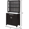 image:imageConvenience Concepts Sawyer 1 Drawer Wine Bar with Storage Cabinet and Shelves Black Faux MarbleEspressoWhite Faux MarbleEspresso