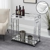 image:imageConvenience Concepts Town Square Chrome Faux Marble Mirrored Bar Cart 2925  Modern 360Degree Swivel Serving Cart with Storage Shelf for Dining Room Kitchen White Faux MarbleChromeWhite Faux MarbleChrome