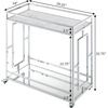 image:imageConvenience Concepts Town Square Chrome Faux Marble Mirrored Bar Cart 2925  Modern 360Degree Swivel Serving Cart with Storage Shelf for Dining Room Kitchen White Faux MarbleChromeWhite Faux MarbleChrome