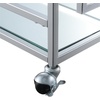 image:imageConvenience Concepts Town Square Chrome Faux Marble Mirrored Bar Cart 2925  Modern 360Degree Swivel Serving Cart with Storage Shelf for Dining Room Kitchen White Faux MarbleChromeGlassChrome
