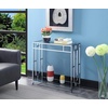 image:imageConvenience Concepts Town Square Chrome Glass Hall Table 315  Modern Sofa Table with Storage Shelf Entryway Table for Living Room Bedroom Bathroom GlassChromeModern