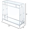 image:imageConvenience Concepts Town Square Chrome Glass Hall Table 315  Modern Sofa Table with Storage Shelf Entryway Table for Living Room Bedroom Bathroom GlassChromeModern