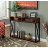 image:imageConvenience Concepts Tucson Deluxe 2 Tier Console Table SandstoneCherry  Black