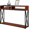 image:imageConvenience Concepts Tucson Deluxe 2 Tier Console Table SandstoneCherry  Black