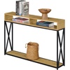 image:imageConvenience Concepts Tucson Deluxe 2 Tier Console Table SandstoneEnglish Oak  Black