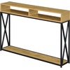 image:imageConvenience Concepts Tucson Deluxe 2 Tier Console Table SandstoneEnglish Oak  Black