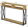 image:imageConvenience Concepts Tucson Deluxe 2 Tier Console Table SandstoneEnglish Oak  Black