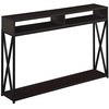 image:imageConvenience Concepts Tucson Deluxe 2 Tier Console Table SandstoneEspresso  Black