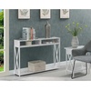 image:imageConvenience Concepts Tucson Deluxe 2 Tier Console Table SandstoneWhite Faux Marble  White