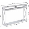 image:imageConvenience Concepts Tucson Deluxe 2 Tier Console Table SandstoneWhite Faux Marble  White