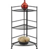 image:imageConvenience Concepts Xtra Storage 3 Tier Folding Metal Corner Shelf BlackBlack