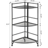 image:imageConvenience Concepts Xtra Storage 3 Tier Folding Metal Corner Shelf BlackBlack