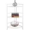 image:imageConvenience Concepts Xtra Storage 3 Tier Folding Metal Corner Shelf BlackWhite