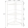 image:imageConvenience Concepts Xtra Storage 3 Tier Folding Metal Corner Shelf BlackWhite