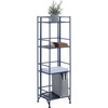 image:imageConvenience Concepts Xtra Storage 4 Tier Folding Metal Shelf BlackCobalt Blue