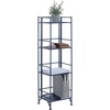 image:imageConvenience Concepts Xtra Storage 4 Tier Folding Metal Shelf BlackCobalt Blue