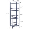 image:imageConvenience Concepts Xtra Storage 4 Tier Folding Metal Shelf BlackCobalt Blue