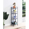 image:imageConvenience Concepts Xtra Storage 4 Tier Folding Metal Shelf BlackCobalt Blue