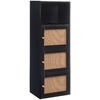 image:imageConvenience Concepts Xtra Storage Boho Weave 3 Door Cabinet 165  Modern Rattan Organizer with Shelf for Living Room Bathroom Office Home Library Closet BlackBeige Barley