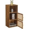 image:imageConvenience Concepts Xtra Storage Boho Weave 3 Door Cabinet 165  Modern Rattan Organizer with Shelf for Living Room Bathroom Office Home Library Closet Brown Autumn HazeBeige Barley2 Door Cabinet
