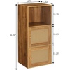 image:imageConvenience Concepts Xtra Storage Boho Weave 3 Door Cabinet 165  Modern Rattan Organizer with Shelf for Living Room Bathroom Office Home Library Closet Brown Autumn HazeBeige Barley2 Door Cabinet