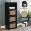 image:imageConvenience Concepts Xtra Storage Boho Weave 3 Door Cabinet 165  Modern Rattan Organizer with Shelf for Living Room Bathroom Office Home Library Closet BlackBeige Barley