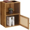 image:imageConvenience Concepts Xtra Storage Boho Weave 3 Door Cabinet 165  Modern Rattan Organizer with Shelf for Living Room Bathroom Office Home Library Closet Brown Autumn HazeBeige Barley1 Door Cabinet