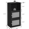 image:imageConvenience Concepts Xtra Storage Boho Weave 3 Door Cabinet 165  Modern Rattan Organizer with Shelf for Living Room Bathroom Office Home Library Closet Brown Autumn HazeBeige Barley2 Door Cabinet