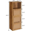 image:imageConvenience Concepts Xtra Storage Boho Weave 3 Door Cabinet 165  Modern Rattan Organizer with Shelf for Living Room Bathroom Office Home Library Closet Brown Autumn HazeBeige BarleyBoho  Modern  Contemporary  Minimalist