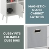 image:imageConvenience Concepts Xtra Storage Cube Organizer Sideboard Console Table with Shelves and MagneticClose Cabinets  for Living Room Office Closet Kitchen 3525 L x 115 W x 2975 H WhiteWhite