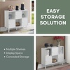 image:imageConvenience Concepts Xtra Storage Cube Organizer Sideboard Console Table with Shelves and MagneticClose Cabinets  for Living Room Office Closet Kitchen 3525 L x 115 W x 2975 H WhiteWhite