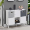 image:imageConvenience Concepts Xtra Storage Cube Organizer Sideboard Console Table with Shelves and MagneticClose Cabinets  for Living Room Office Closet Kitchen 3525 L x 115 W x 2975 H WhiteWhite
