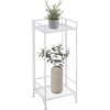 image:imageConvenience Concepts Xtra Storage Plant Stand  2Tier Tall Folding Metal Shelving Organizer Stand Modern Stands for Storage and Display in Living Room Bathroom Office Kitchen Garage BlackWhite