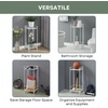 image:imageConvenience Concepts Xtra Storage Plant Stand  2Tier Tall Folding Metal Shelving Organizer Stand Modern Stands for Storage and Display in Living Room Bathroom Office Kitchen Garage BlackWhite