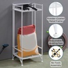 image:imageConvenience Concepts Xtra Storage Plant Stand  2Tier Tall Folding Metal Shelving Organizer Stand Modern Stands for Storage and Display in Living Room Bathroom Office Kitchen Garage BlackWhite